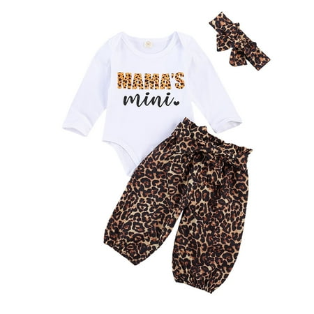 Canrulo Mama s Mini Newborn Baby Girls 3Pcs Clothes Leopard Print Long Sleeve Romper Tops Pants Headband Sets White 12-18 Months
Canrulo Mama s Mini Newborn Baby Girls 3Pcs Clothes Leopard Print Long Sleeve Romper Tops Pants Headband Sets White 12-18 Months