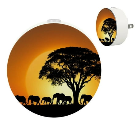 LED Night Light Lamp with Smart Sensor Dusk to Dawn Sensor 2-Pack for Bedroom Bathroom Hallway White 0.5W Plug-in African Grassland Animal Elephant Family
LED Night Light Lamp with Smart Sensor Dusk to Dawn Sensor 2-Pack for Bedroom Bathroom Hallway White 0.5W Plug-in African Grassland Animal Elephant Family