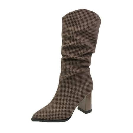 Women Walking Shoes Women Mid Calf Boots Autumn And Winter Fashion Pointed Toe Solid Color Comfortable Square Heel Chunky Heel Mid-Calf Boots for Women PU Khaki
Women Walking Shoes Women Mid Calf Boots Autumn And Winter Fashion Pointed Toe Solid Color Comfortable Square Heel Chunky Heel Mid-Calf Boots for Women PU Khaki