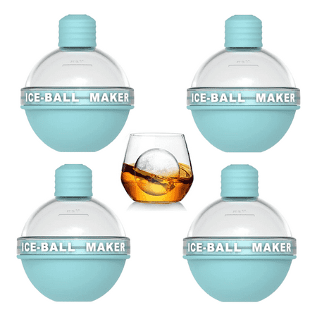 4 Pack Ice Ball Maker Whiskey Ice Mold Silicone Ice Cube Tray Sphere Ice Mold For Whiskey And Cocktails