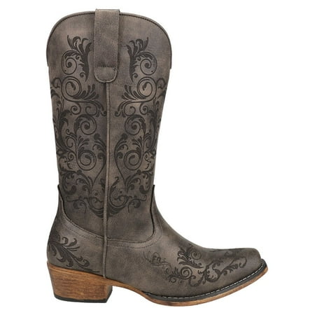 Roper Womens Tall Stuff Round Toe Casual Boots Mid Calf Low Heel 1-2