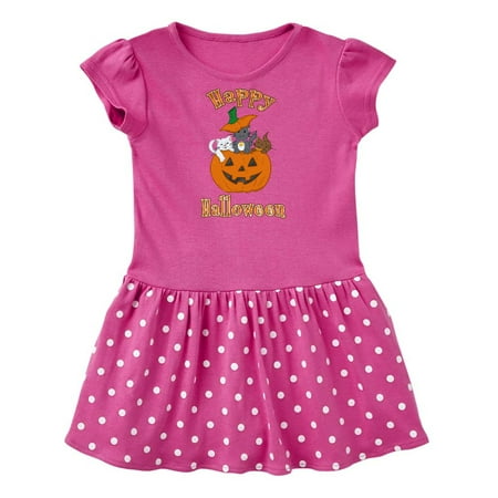 Inktastic Happy Halloween Kittens in Pumpkin Gift Baby Girl Dress