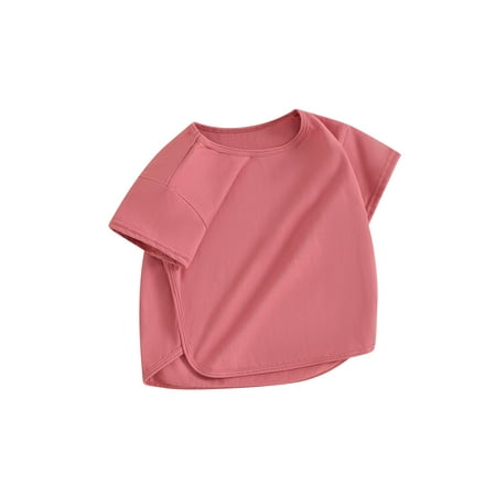 Kids Little Girls Basic Short Sleeve Round Neck Cotton T-Shirt High Low Hem Solid Color Tee Top
Kids Little Girls Basic Short Sleeve Round Neck Cotton T-Shirt High Low Hem Solid Color Tee Top