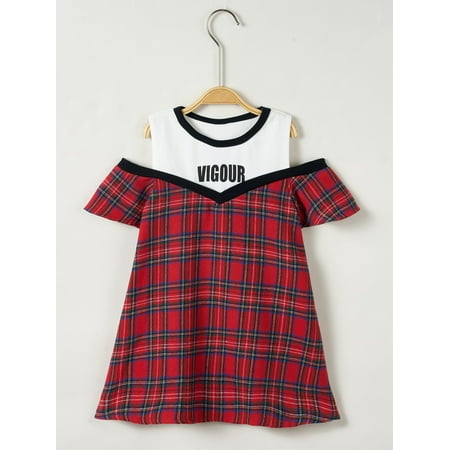 Toddler Girls Letter And Tartan Cold Shoulder Dress Multicolor Preppy A040W
Toddler Girls Letter And Tartan Cold Shoulder Dress Multicolor Preppy A040W