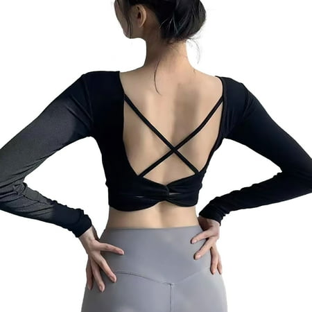 Booker Sports Bra Long Sleeved Yoga Clothes Top With Chest Pad Women S Kink Beautiful Back Sports Fitness T Shirt Slim Sexy Bra
Booker Sports Bra Long Sleeved Yoga Clothes Top With Chest Pad Women S Kink Beautiful Back Sports Fitness T Shirt Slim Sexy Bra