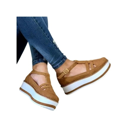 Wazshop Ladies Platform Sandals Wedge Closed Toe Nonslip Ankle Strap Buckle Womens Comfortable Brown 11.5
Wazshop Ladies Platform Sandals Wedge Closed Toe Nonslip Ankle Strap Buckle Womens Comfortable Brown 11.5