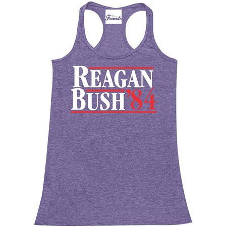 Reagan Bush 84 Women's Racerback Tank Top Republican Presidential Campaign Tank Tops