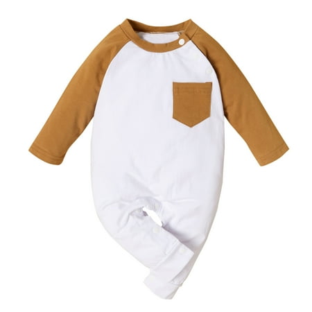 TUOBARR Newborn Infant Baby Girls Boys Long Sleeve Pocket Solid Bodysuit Romper Jumpsuit Brown (0-12Months)
TUOBARR Newborn Infant Baby Girls Boys Long Sleeve Pocket Solid Bodysuit Romper Jumpsuit Brown (0-12Months)