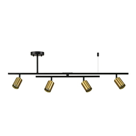 Globe Electric West Matte Black and Matte Brass 4-Light Track Lighting with Center Swivel Bar 91000133
Globe Electric West Matte Black and Matte Brass 4-Light Track Lighting with Center Swivel Bar 91000133
