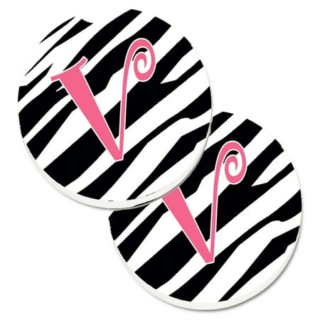 Carolines Treasures CJ1037-VCARC Monogram Initial V Zebra Stripe and Pink Set of 2 Cup Holder Car Coasters Large
Carolines Treasures CJ1037-VCARC Monogram Initial V Zebra Stripe and Pink Set of 2 Cup Holder Car Coasters Large