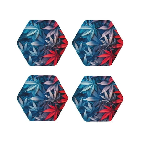 Tideii Red And Blue Leaves for Leather Coasters 4 Pieces Anti-fouling and Anti-scalding Decorative Coasters Suitable for Restaurants Kitchens Coffee Shops-Hexagon
Tideii Red And Blue Leaves for Leather Coasters 4 Pieces Anti-fouling and Anti-scalding Decorative Coasters Suitable for Restaurants Kitchens Coffee Shops-Hexagon