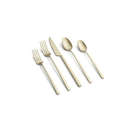 CAMBRIDGE Champagne Satin Damaris 20-Piece Flatware Set Service for 4
