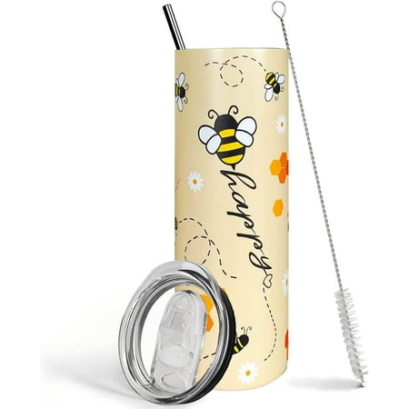 Bee Tumbler With Lid and Straw Bee Mug Bee Happy Coffee Mug Cup Honey Bee Gifts for Women Daisy Flowers and Bee Decor
Bee Tumbler With Lid and Straw Bee Mug Bee Happy Coffee Mug Cup Honey Bee Gifts for Women Daisy Flowers and Bee Decor