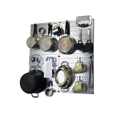 Wall Control Kitchen Pegboard Organizer Pots and Pans Pegboard Pack Storage and Organization Kit with Metallic Silver Pegboard and White Accessories
Wall Control Kitchen Pegboard Organizer Pots and Pans Pegboard Pack Storage and Organization Kit with Metallic Silver Pegboard and White Accessories