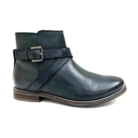 Elena Black Flat Western Bootie