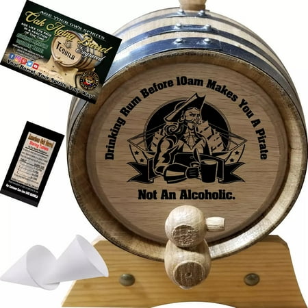 Rum: Before 10am Pirate (088) - Engraved American Oak Rum Aging Barrel