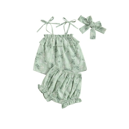 Canrulo Summer Baby Girls Clothes 3pcs Floral Vest Tops Shorts Headband Outfits Set Green 18-24 Months
Canrulo Summer Baby Girls Clothes 3pcs Floral Vest Tops Shorts Headband Outfits Set Green 18-24 Months