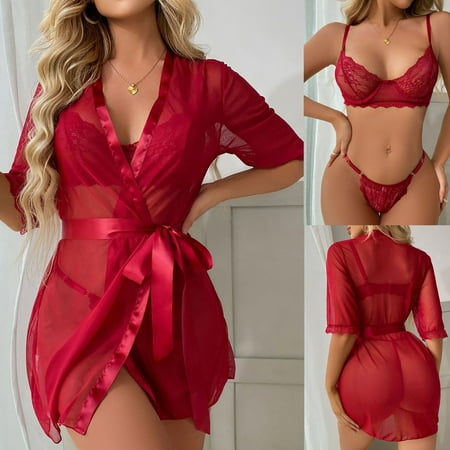 Zermoge Women s Sexy Lingerie Underwear Women Lingerie Corset Lace Free Wire Racy Muslin Sleepwear Underwear Bra+Briefs+Robe
Zermoge Women s Sexy Lingerie Underwear Women Lingerie Corset Lace Free Wire Racy Muslin Sleepwear Underwear Bra+Briefs+Robe
