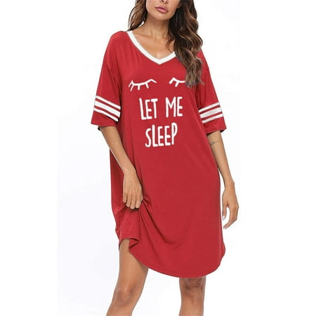 Fueri Women s V-Neck Half Sleeve Colorblock Nightdress Loose Casual Cute Pattern Cotton Pajamas
Fueri Women s V-Neck Half Sleeve Colorblock Nightdress Loose Casual Cute Pattern Cotton Pajamas