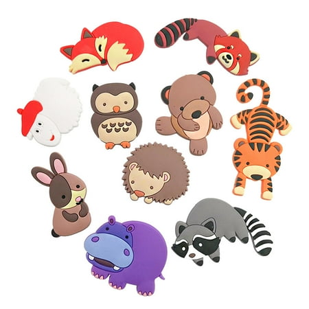 10Pcs Animal Theme Fridge Magnets Cartoon Fridge Magnet Stickers (Random Style)