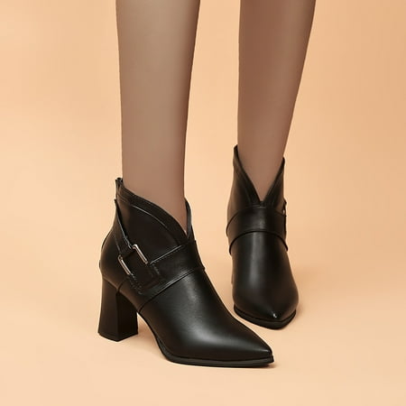 Women‘s High Heel Zip Back Ankle Boots Buckle Decor Pointed Toe Chunky Heel Short Boots For Women Soft Faux Leather Solid Color Booties
Women‘s High Heel Zip Back Ankle Boots Buckle Decor Pointed Toe Chunky Heel Short Boots For Women Soft Faux Leather Solid Color Booties