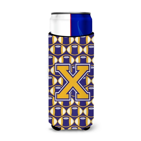 Carolines Treasures CJ1064-XMUK Letter X Football Purple and Gold Ultra Beverage Insulators for slim cans Slim Can
Carolines Treasures CJ1064-XMUK Letter X Football Purple and Gold Ultra Beverage Insulators for slim cans Slim Can