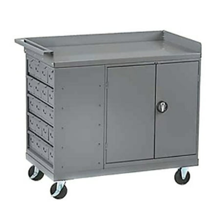Tennsco Mobile Workbench with Cabinet and Drawers