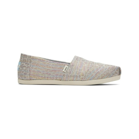Toms Womens Alpargata Canvas Metallic Flats Shoes
