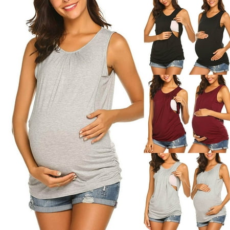 Tejiojio Maternity/Labor/Nursing Clothing Clearance Fashion O-Neck Solid Sleeveless Breast-Feeding Pregnant Woman Maternity Blouse
Tejiojio Maternity/Labor/Nursing Clothing Clearance Fashion O-Neck Solid Sleeveless Breast-Feeding Pregnant Woman Maternity Blouse