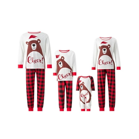 Christmas Family Matching Pajamas Set Long Sleeve Cartoon Bear Print Tops with Plaid Pants
Christmas Family Matching Pajamas Set Long Sleeve Cartoon Bear Print Tops with Plaid Pants