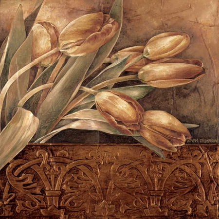 Copper Tulips II Poster Print by Linda Thompson