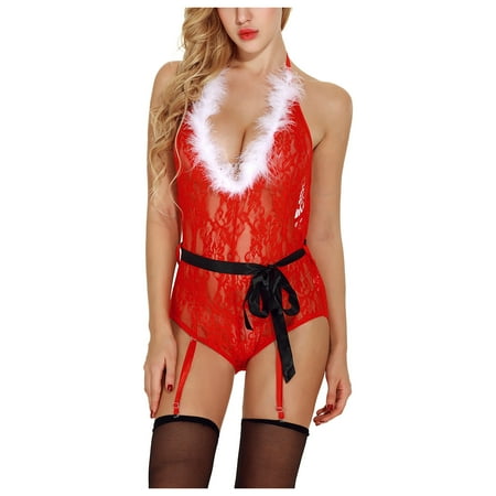 Sayhi Bodysuit Sleepwear Lingerie Santa Lace Chemise Red Women Halter Christmas Red Lingerie Tops for Women Lace
Sayhi Bodysuit Sleepwear Lingerie Santa Lace Chemise Red Women Halter Christmas Red Lingerie Tops for Women Lace