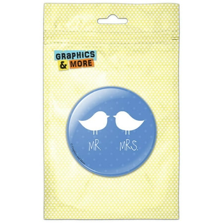 Mr Mrs Birds Blue Wedding Anniversary Refrigerator Button Magnet