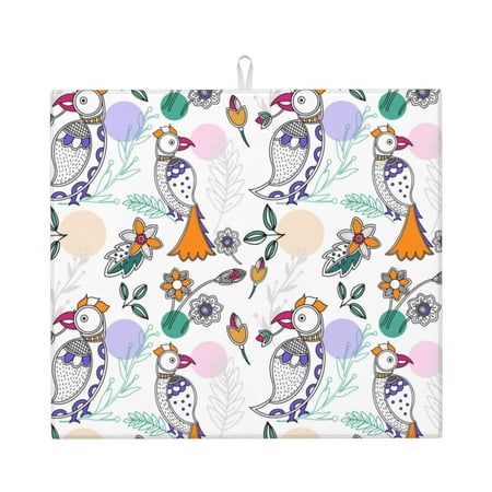 Dish Drying Mats for Kitchen Counter - Bohemian Cute Parrot Flower 16x18In Anti-Slip Absorbent Microfiber Drying Mat for Kitchen Counter Mat Dish Rack Mat with Hanging Loop
Dish Drying Mats for Kitchen Counter - Bohemian Cute Parrot Flower 16x18In Anti-Slip Absorbent Microfiber Drying Mat for Kitchen Counter Mat Dish Rack Mat with Hanging Loop
