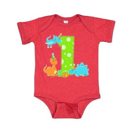 Inktastic Dinosaur First Birthday Party Gift Baby Boy or Baby Girl Bodysuit