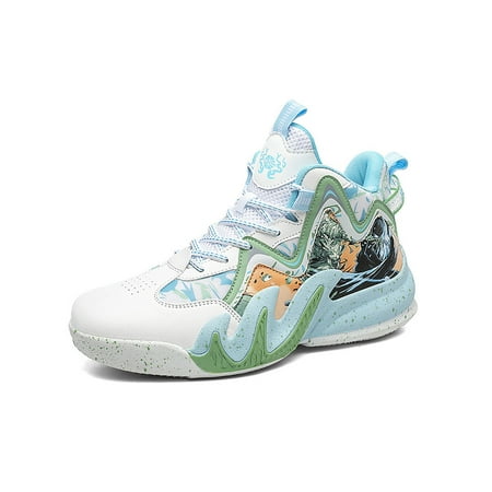 SIMANLAN Kids Basketball Shoes Non-Slip Running Shoe Durable Sneakers Youth Patchwork Sport Sneaker Big Kid High Top Trainers White Blue Green 7.5
SIMANLAN Kids Basketball Shoes Non-Slip Running Shoe Durable Sneakers Youth Patchwork Sport Sneaker Big Kid High Top Trainers White Blue Green 7.5