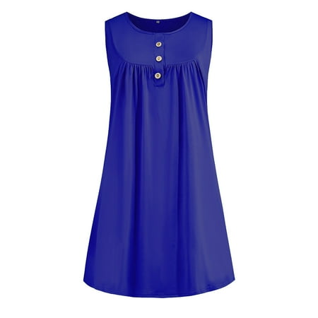 Wedding Guest Dresses for Women Pink Dress for Women Women O Neck Leisure Button Sleeveless Above Knee Dress Baggy Party Mini Dress on Clearance Dress Pants Women Skims Dupes Dress Blue L
Wedding Guest Dresses for Women Pink Dress for Women Women O Neck Leisure Button Sleeveless Above Knee Dress Baggy Party Mini Dress on Clearance Dress Pants Women Skims Dupes Dress Blue L