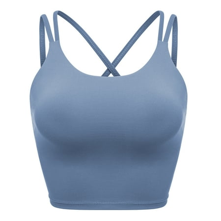Women s Comfort Strappy Longline Yoga Sports Bra with Removable Cups Blue L
Women s Comfort Strappy Longline Yoga Sports Bra with Removable Cups Blue L