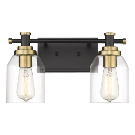 JAZAVA 2-Light Bathroom Vanity Light Farmhouse Bathroom Wall Sconce with Clear Glass Shade Black & Gold
JAZAVA 2-Light Bathroom Vanity Light Farmhouse Bathroom Wall Sconce with Clear Glass Shade Black & Gold