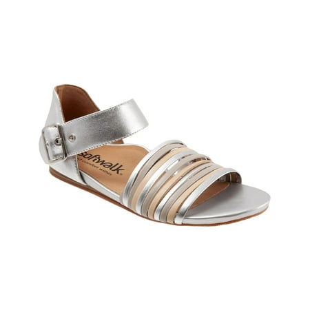 SoftWalk Womens Cori Leather Ankle Strap Footbed Sandals
