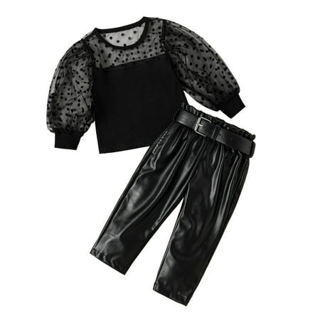 EUMODR Red Two Piece Outfit for Toddler Girls A World Without Clothes Toddler Kids Baby Girls Tulle Long Puff Sleeve Ribbed T Shirt Tops Pu Leather Pants With Belt Outfits Clothes Set
EUMODR Red Two Piece Outfit for Toddler Girls A World Without Clothes Toddler Kids Baby Girls Tulle Long Puff Sleeve Ribbed T Shirt Tops Pu Leather Pants With Belt Outfits Clothes Set
