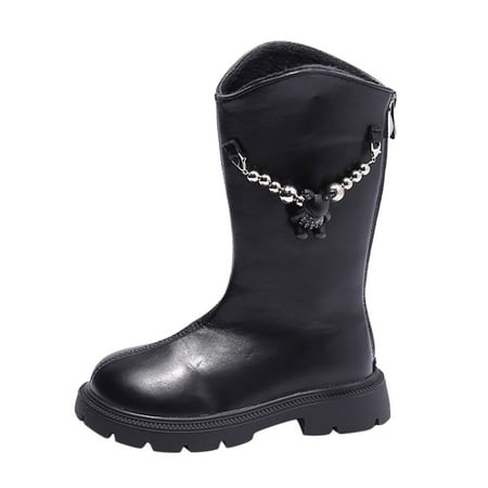 ZMHEGW Fashion Autumn And Winter Children Mid Calf Boots Thick Bottom Non Slip Round Toe Solid Color Plush Warm Back Zipper Chain Casual Style
ZMHEGW Fashion Autumn And Winter Children Mid Calf Boots Thick Bottom Non Slip Round Toe Solid Color Plush Warm Back Zipper Chain Casual Style