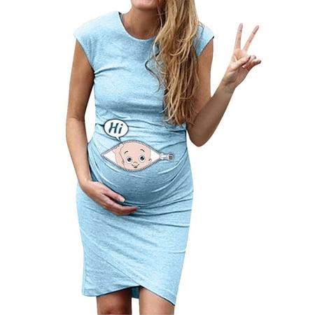 Maternity Dress Women Short Sleeve Cute Baby Print Dress Pregancy Bodycon Ruched Side Daily Wear Dress
Maternity Dress Women Short Sleeve Cute Baby Print Dress Pregancy Bodycon Ruched Side Daily Wear Dress