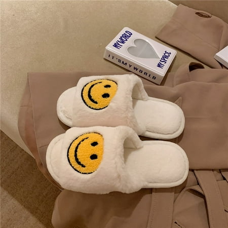 CoCopeanut Winter New Kawaii Cartoon Ladies House Fur Slippers Open-Toe Bedroom Cute Smiley Pattern Home Women Fluffy Slippers Slides
CoCopeanut Winter New Kawaii Cartoon Ladies House Fur Slippers Open-Toe Bedroom Cute Smiley Pattern Home Women Fluffy Slippers Slides