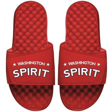Men s ISlide Red Washington Spirit Wordmark Logo Slide Sandals