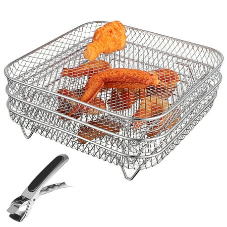 3 Pcs Stackable Air Fryer Racks with Tong Stainless Steel Multi-layer Dehydrator Racks Air Fryer Accessories
3 Pcs Stackable Air Fryer Racks with Tong Stainless Steel Multi-layer Dehydrator Racks Air Fryer Accessories