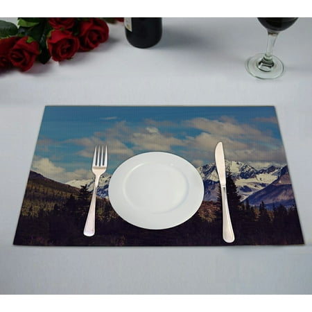 GCKG Landscape Placemat Adventure Mountains in Alaska with Tree Placemat 12x18 Inch Set of 2
GCKG Landscape Placemat Adventure Mountains in Alaska with Tree Placemat 12x18 Inch Set of 2