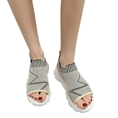 ZIZOCWA Bohemian Style Women Sandals Elastic Mesh Flat Thick Sole Female Shoes Outdoor Open Toe Slip On Sports Sandals Sandalias Mujer Beige Size8
ZIZOCWA Bohemian Style Women Sandals Elastic Mesh Flat Thick Sole Female Shoes Outdoor Open Toe Slip On Sports Sandals Sandalias Mujer Beige Size8