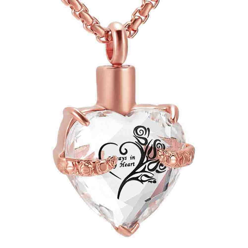 Akoada Akoada Heart Crystal Cremation Urn Necklace Jewelry For Ashes