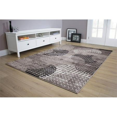 Hawthorne Collections 7'10" x 10'6" Ink Pad Rug in Gray and Black